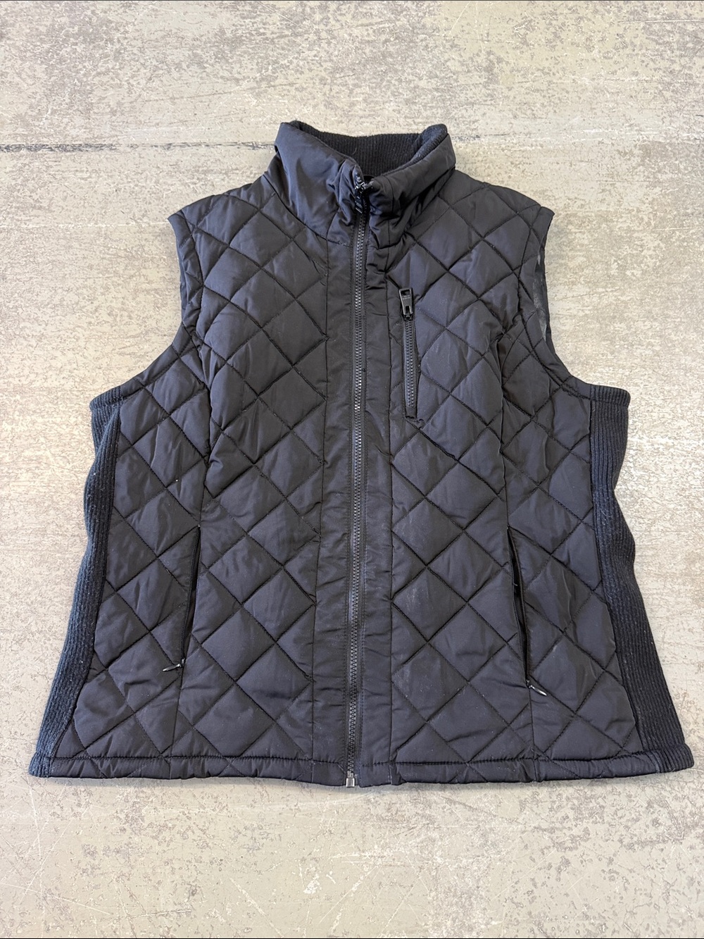 Andrew Marc Black Quilted Jacket with Label